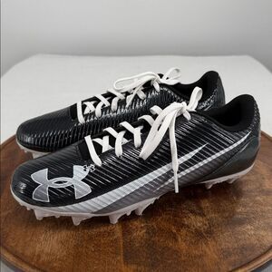 Under Armour Shoes Mens 8.5 Blur Select Black White Lace Up Cleats Football